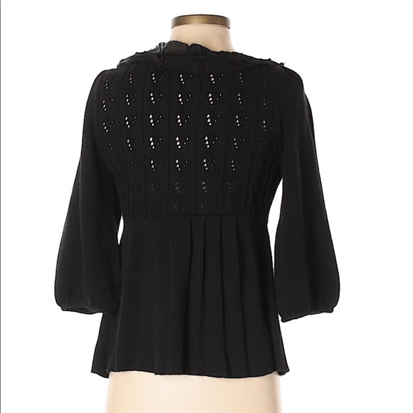 Anthropologie Knitted Knotted Black cardigan Small - Picture 2 of 2